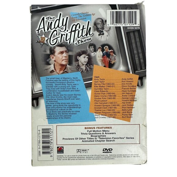 The Andy Griffith Show DVD Set TV Favorites 10 Episodes 2 Pack Comedy Classics - Picture 2 of 10